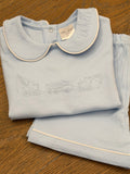 Peter Pan collar knit short set