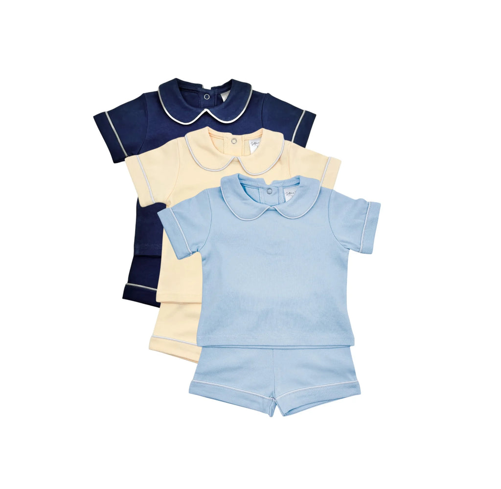 Peter Pan collar knit short set