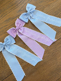 Personalized embroidered bow