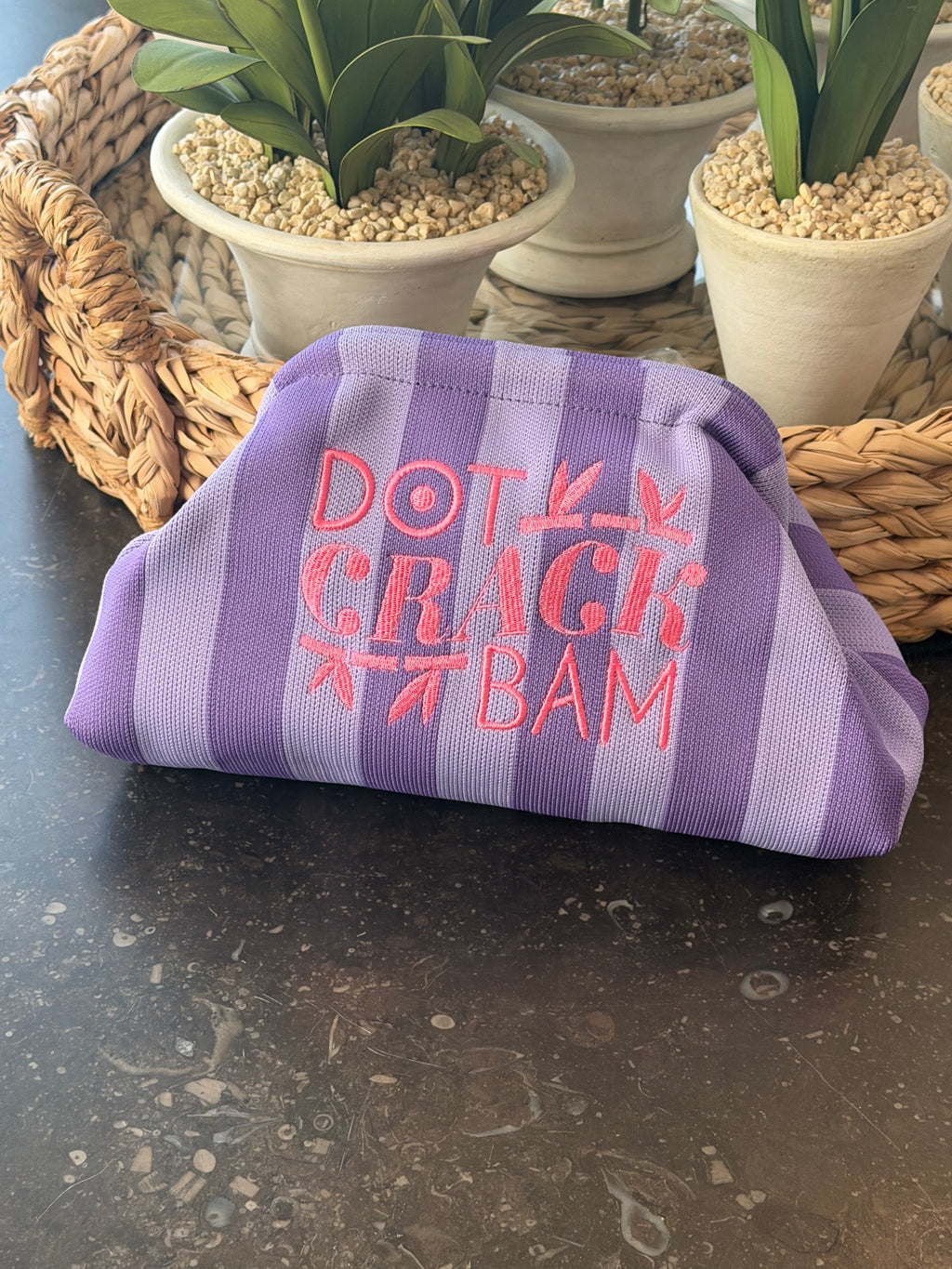 Embroidered Mahjong clutch