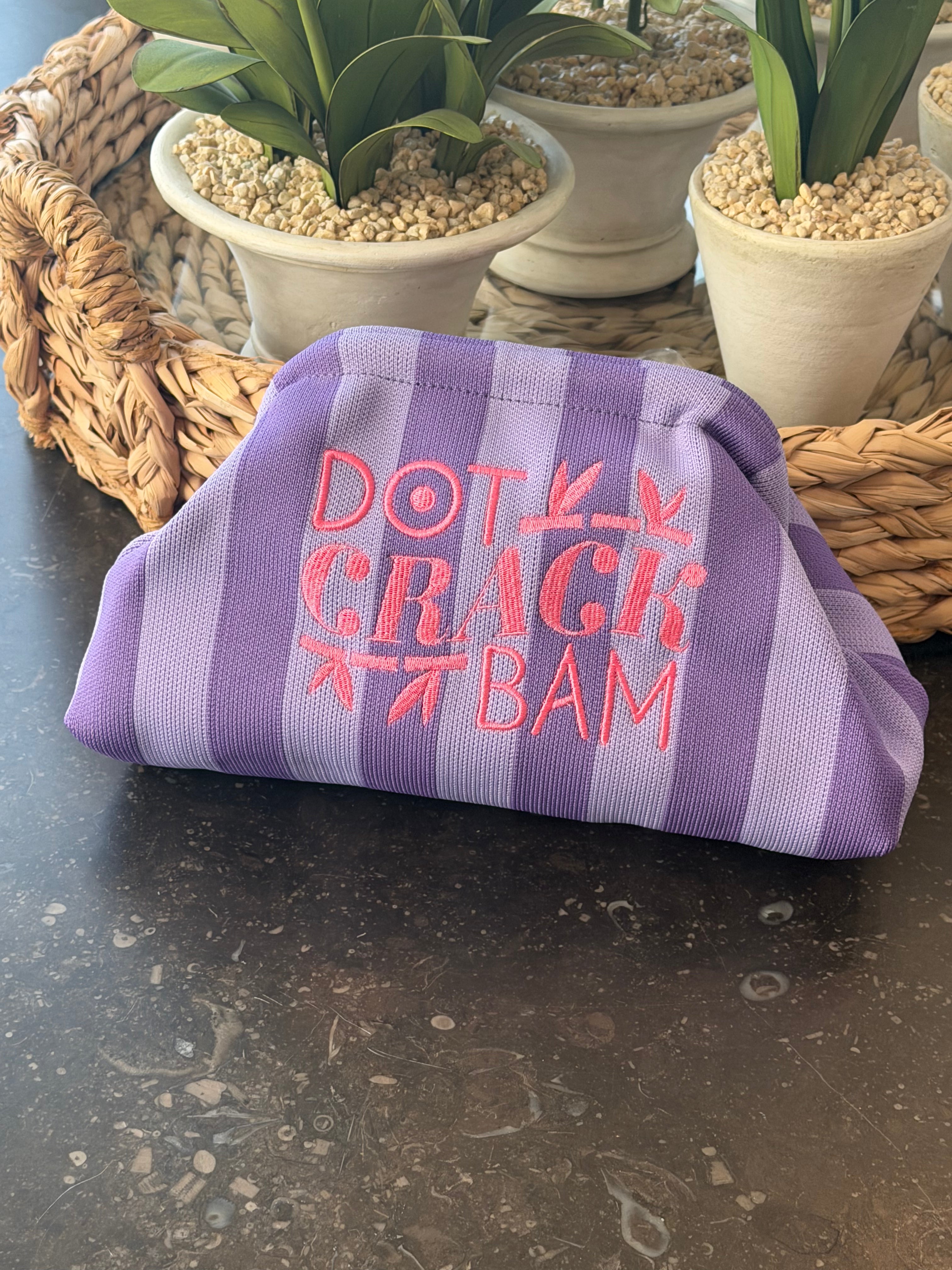 Embroidered Mahjong clutch