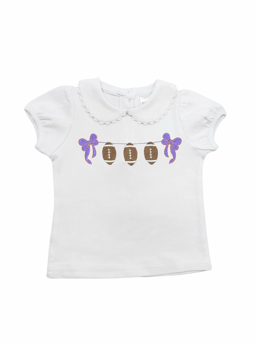 Girls gameday Peter Pan collar shirt